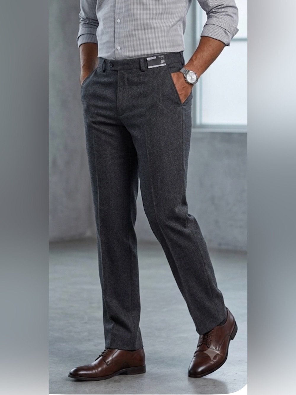 J. Ferrar Mens Straight Fit Dress Flat Front Pant 32x34 NWT